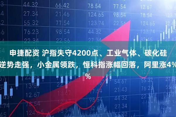 申捷配资 沪指失守4200点、工业气体、碳化硅逆势走强，小金属领跌，恒科指涨幅回落，阿里涨4%
